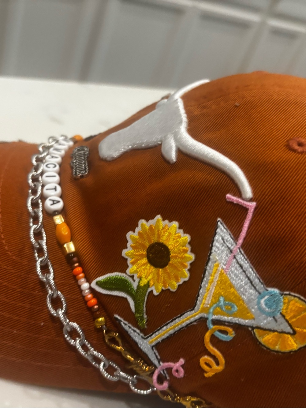 Texas Longhorns Embroidered Burnt Orange Baseball Cap with Beaded Accents - Picture 7 of 12